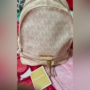 Michael Kors Blush Monogram Backpack